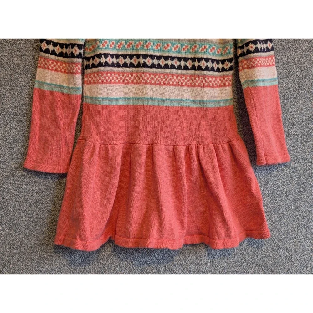 Gymboree Girls Size 5 Snowflake Fun Cotton Pink Heart Fair Isle Sweater Dress